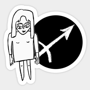 Sagittarius Zodiac Woman, Sagittarius Girl Sticker